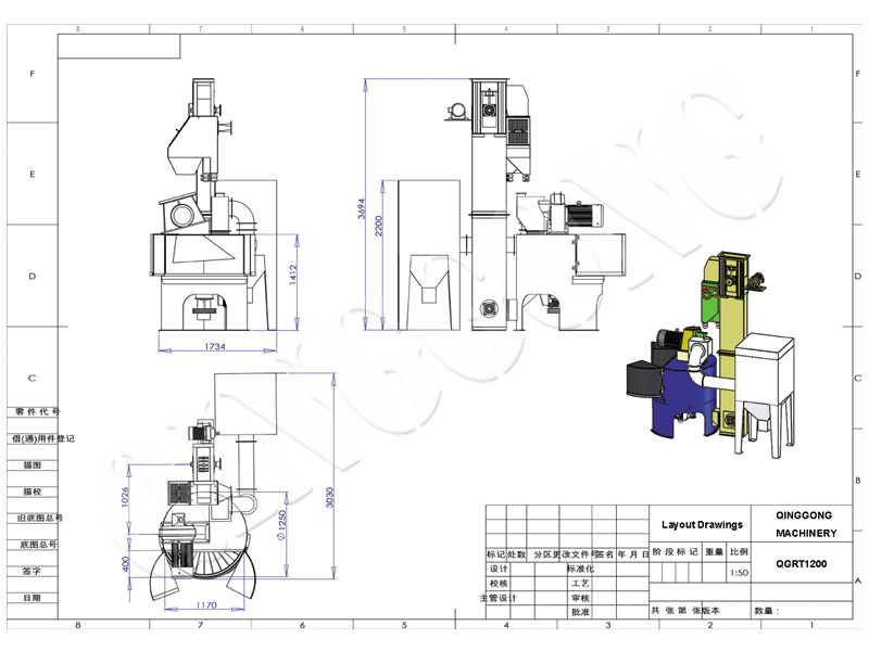 Carte CAD d 'agencement de projecteur à disque rotatif
